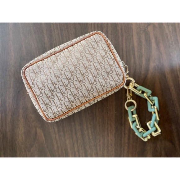 Dior Handbags - Dior 1990’s Oblique Trotter Chunky Chain Wristlet